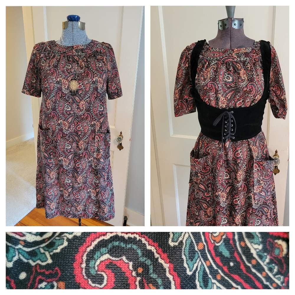 Vintage Paisley Pocket dress